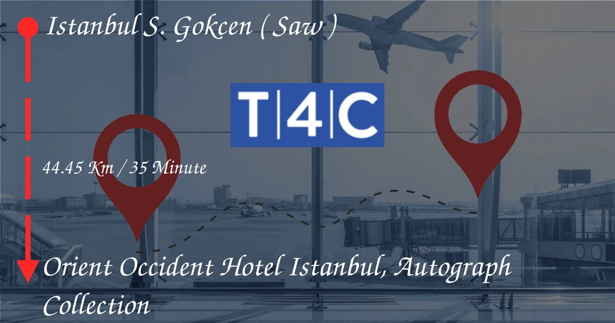 Как перейти из Стамбула Сабиха Гёкена (SAW) в Отель Oncident Hotel Istanbul, коллекция автографов