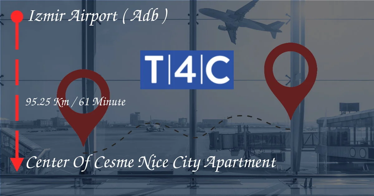 Wie man vom Flughafen Izmir (ADB) zum Zentrum der Cesme Nizza City Apartment geht
