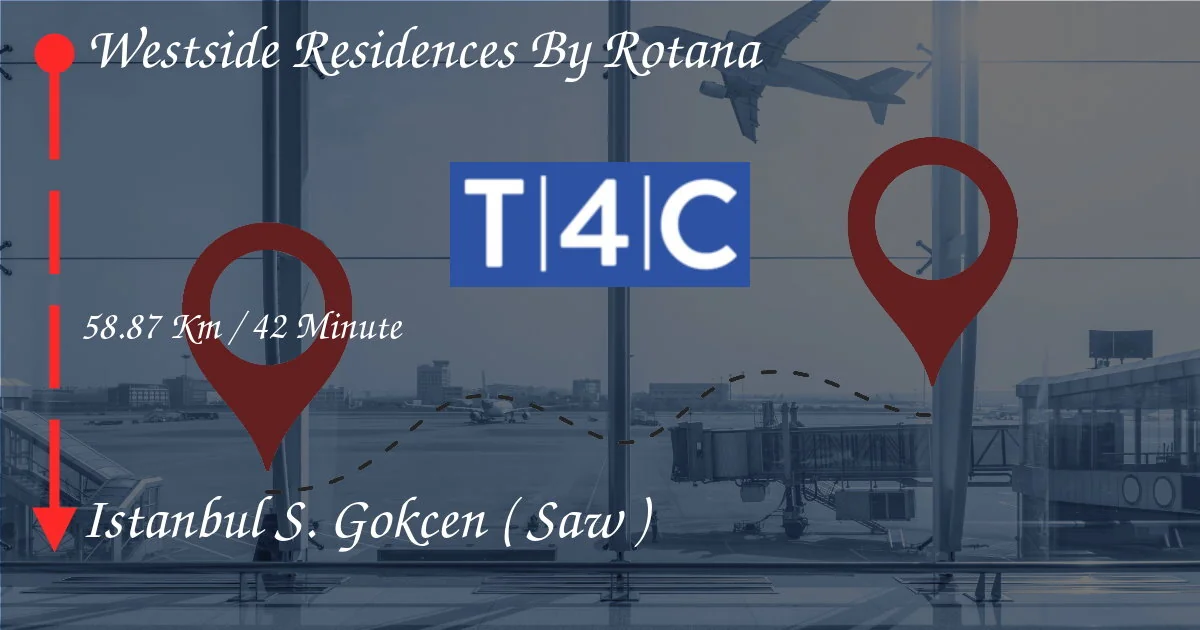 Come andare dalle residenze di Westside di Rotana a Istanbul Sabiha Gökçen (SAW)