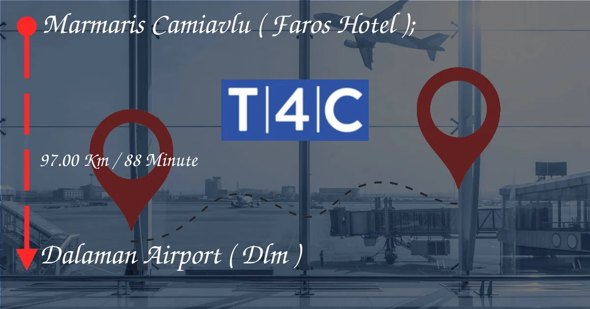 Comment passer de Marmaris Camiavlu (Faros Hotel); à l'aéroport de Dalaman (DLM)