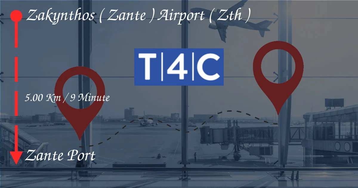 كيفية الانتقال من ميناء Zante إلى مطار Zakynthos (Zante) (ZTH)