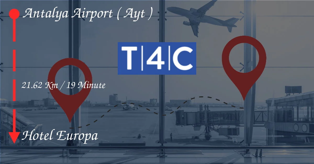 Wie man vom Flughafen Antalya (AYT) zum Hotel Europa geht