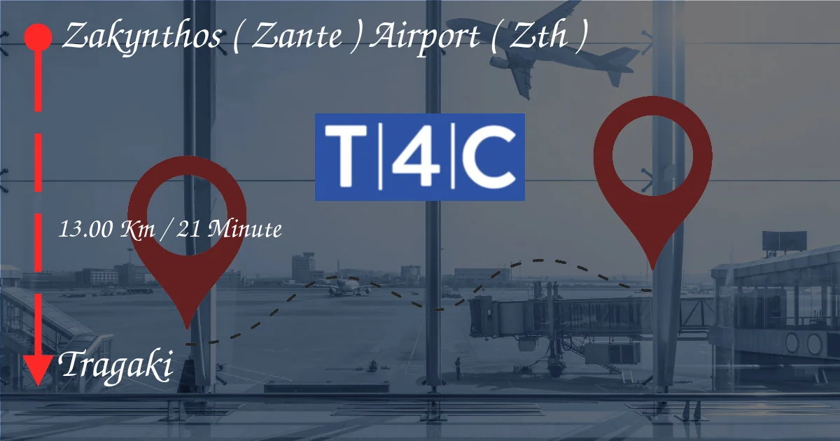 كيفية الانتقال من مطار Zakynthos (Zante) (ZTH) إلى Tragaki