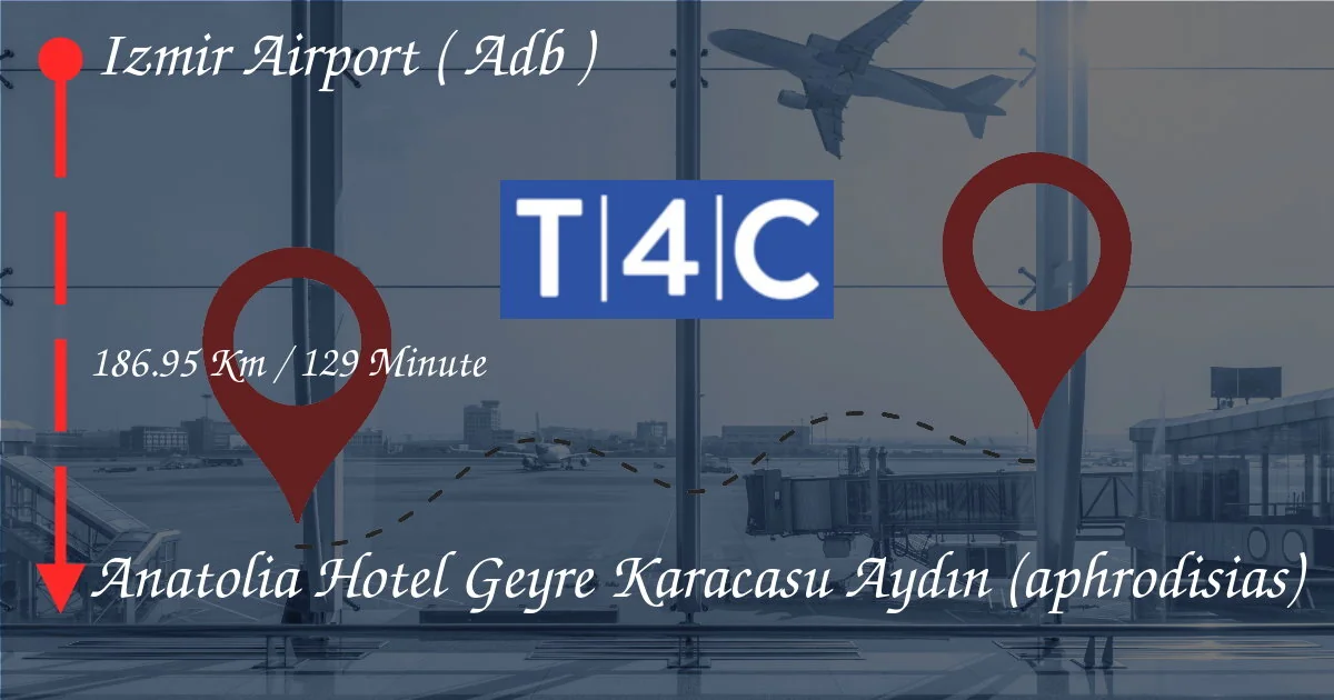 Cómo ir del aeropuerto de Izmir (ADB) al Anatolia Hotel Geyre Karacasu Aydın (Afrodisias)
