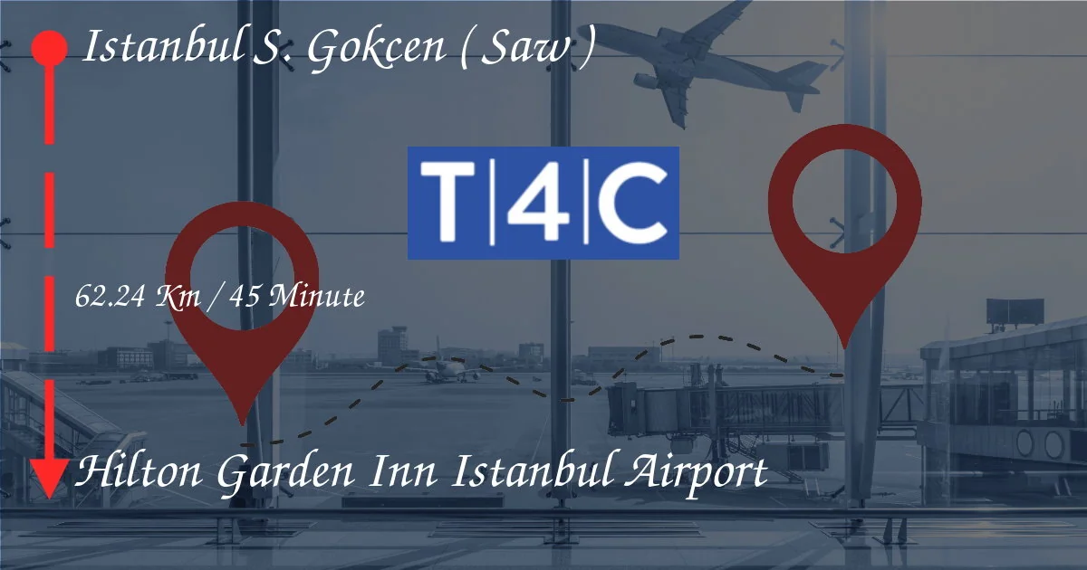 Comment aller de Istanbul Sabiha Gökçen (SAW) à l'aéroport de Hilton Garden Inn Istanbul