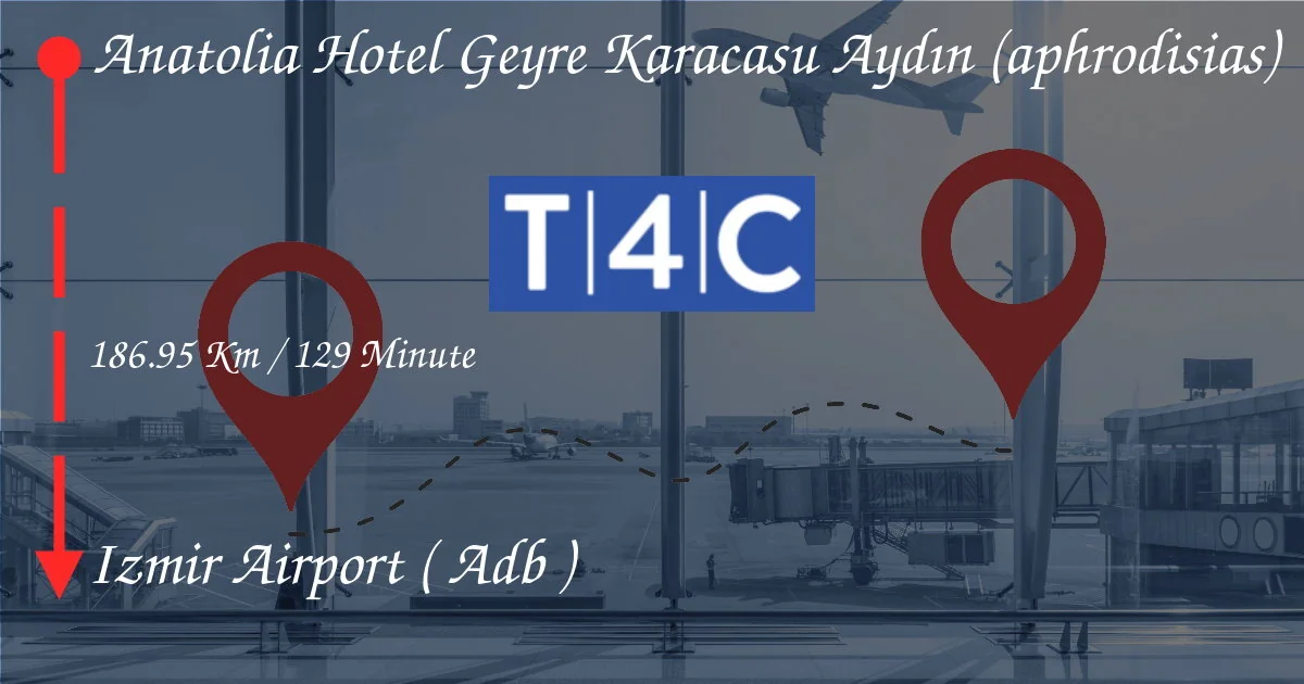 Wie man vom Anatolia Hotel Geyre Karacasu Aydın (Aphrodisien) zum Flughafen Izmir (ADB) geht