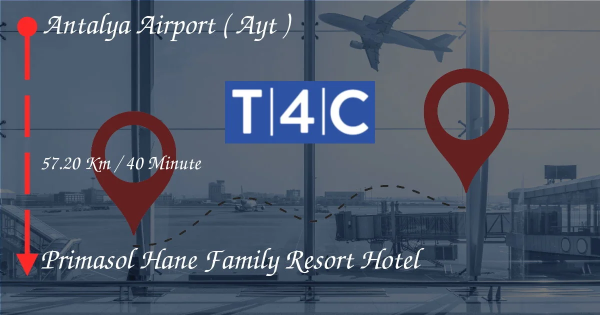 Wie man vom Flughafen Antalya (AYT) zum Primasol Hane Family Resort Hotel geht