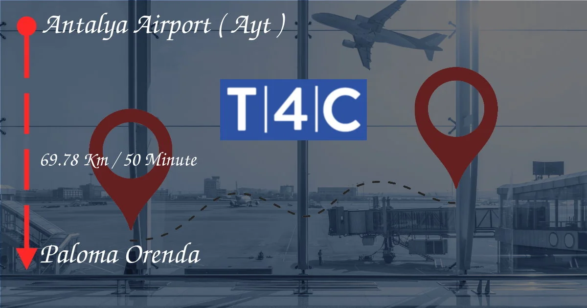 如何从安塔利亚机场（Ayt）到帕洛玛·奥伦达（Paloma Orenda）