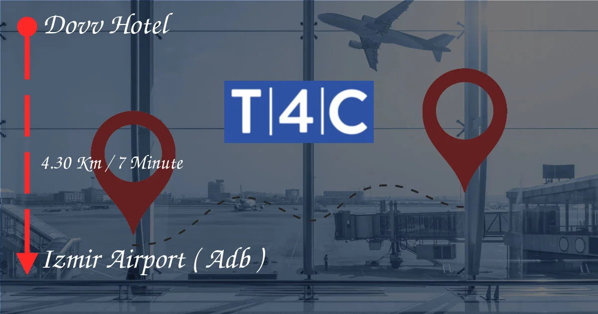 Comment aller de l'hôtel Dovv à l'aéroport d'Izmir (ADB)