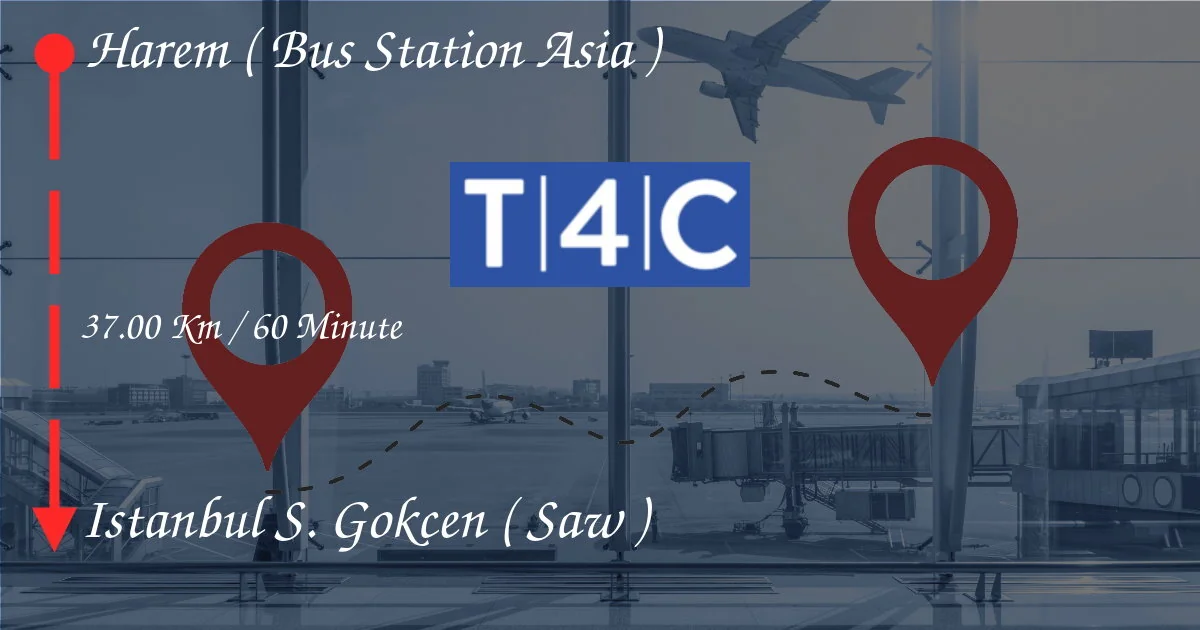 Harem'den (Otobüs İstasyonu Asya) İstanbul Sabiha Gökçen'e (Saw) nasıl geçilir