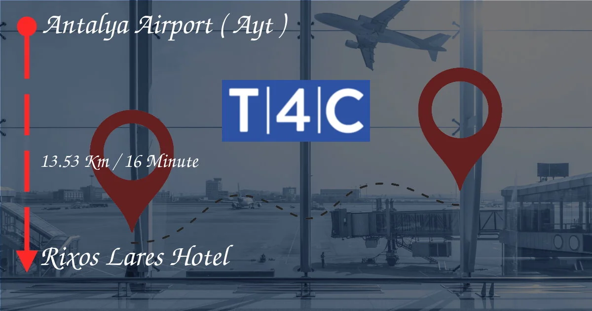 Wie man vom Flughafen Antalya (AYT) zum Rixos Lares Hotel geht
