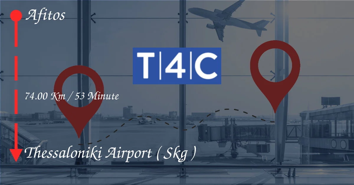 Cómo ir de Afitos al aeropuerto de Tesalónica (SKG)