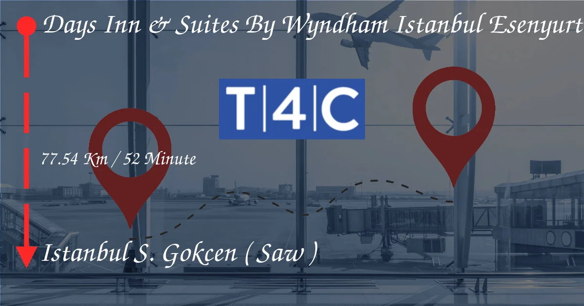 Wyndham İstanbul Essenyurt tarafından Days Inn & Suites'ten İstanbul Sabiha Gökçen'e (Saw) nasıl gidilir