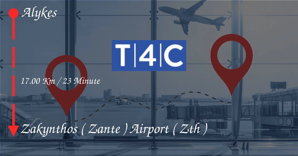 Comment aller d'Alykes à l'aéroport de Zakynthos (Zante) (ZTH)