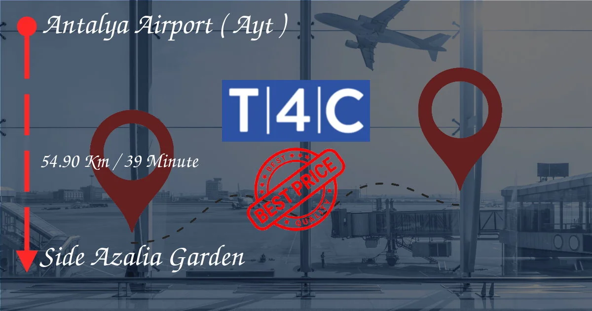 Aéroport d'Antalya (AYT) à côté transfert de jardin Azalia par taxi privé, mini-fourgonnette, navett