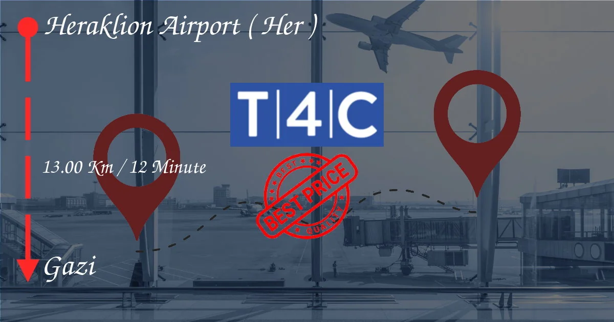 Aeroporto di Heraklion (lei) a Gazi Transfer da taxi privati, minivan, navette