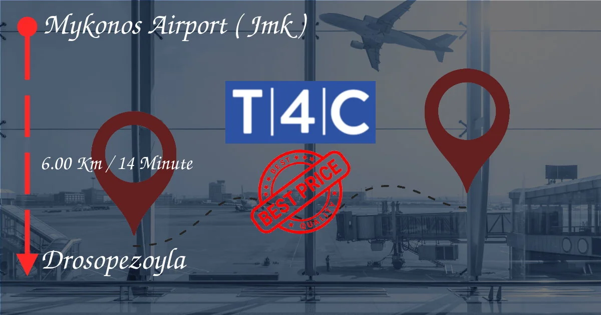 mykonos机场(JMK),通过私人出租车,小型货车和班车转移Drosopezoyla