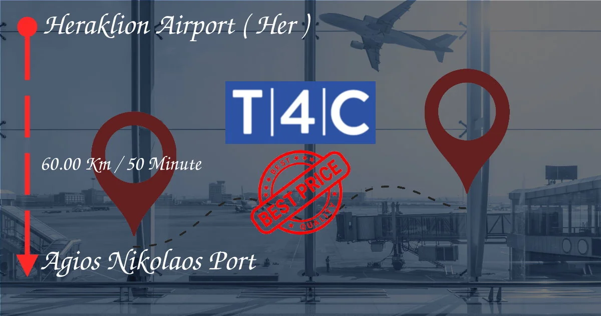 Heraklion Airport (ihr) nach Agios Nikolaos Hafenübertragung durch private Taxi, Minivan, Shuttles