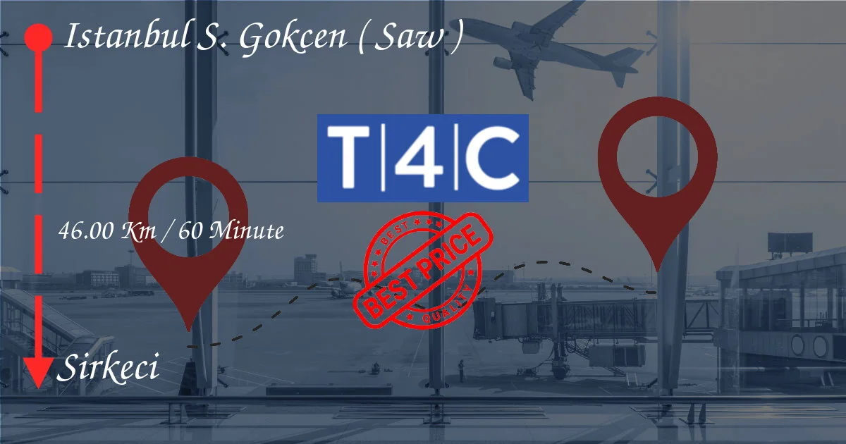 İstanbul S. Gokcen (SAW) Özel Taksi, Minivan, Salkılarla Sirkeci Transferi