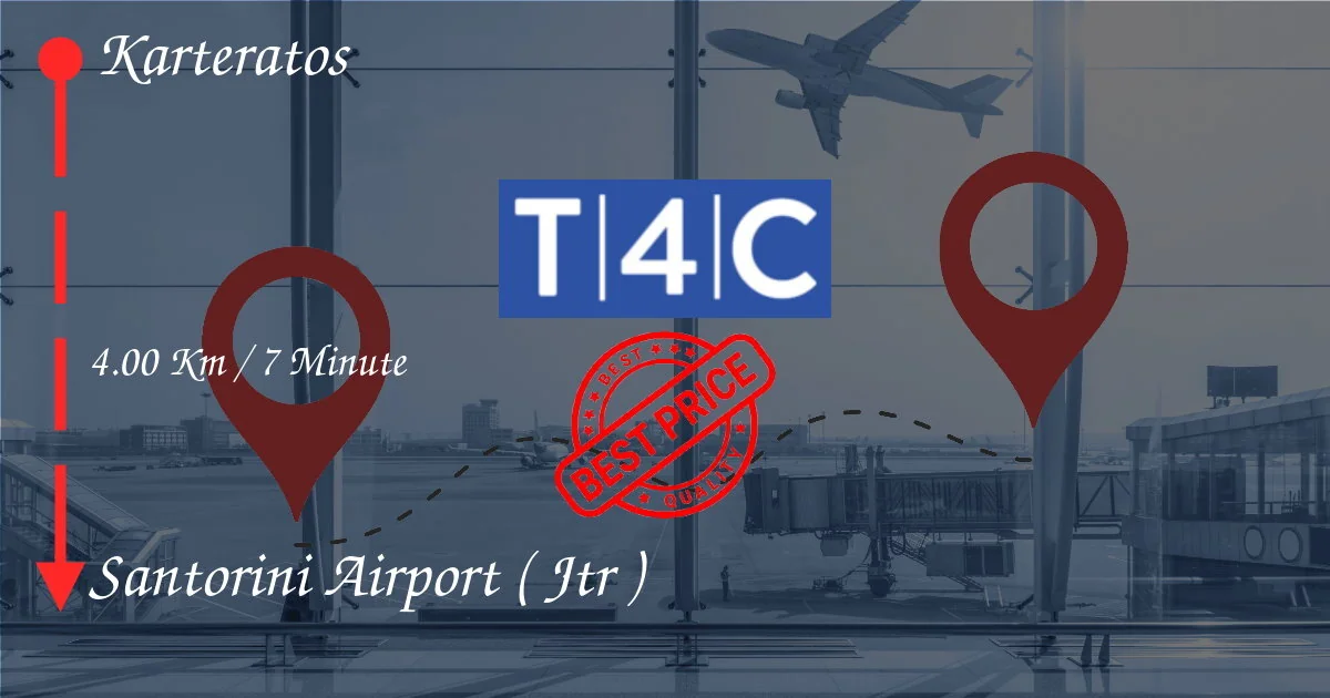 Karteratos to SANTORINI AIRPORT ( JTR ) Transfer by Private Taxi, minivan, shuttles
