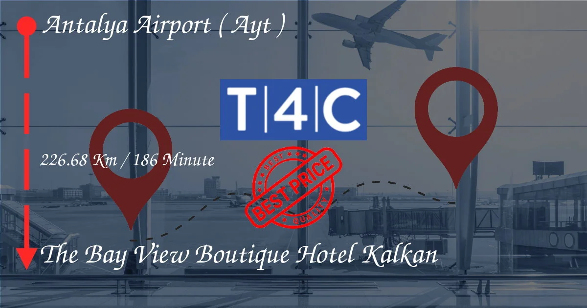 Transfert privé en taxi, monospace ou navette de lAéroport dAntalya (AYT) à lhôtel The Bay View Bout