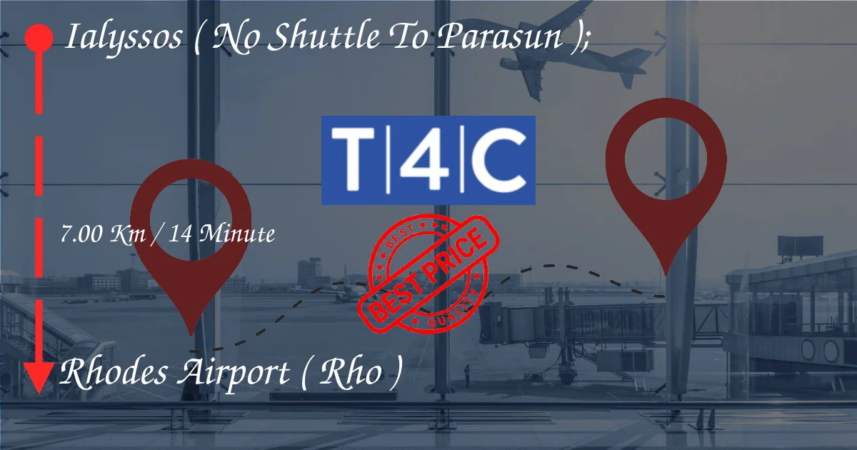 Ialyssos ( No Shuttle to Parasun ); a RHODES AIRPORT ( RHO ) Trasferimento in taxi privato, minivan,