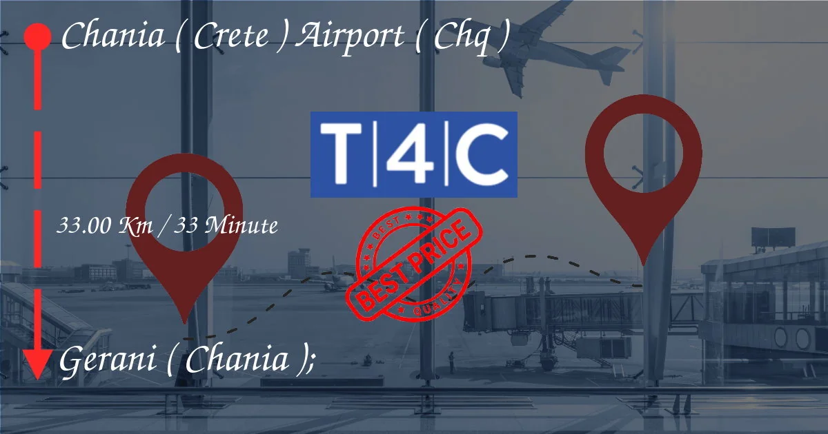 CHANIA (Creta) Aeroporto (CHQ) a Gerani (Chania); Trasferimento da taxi privati, minivan, navette