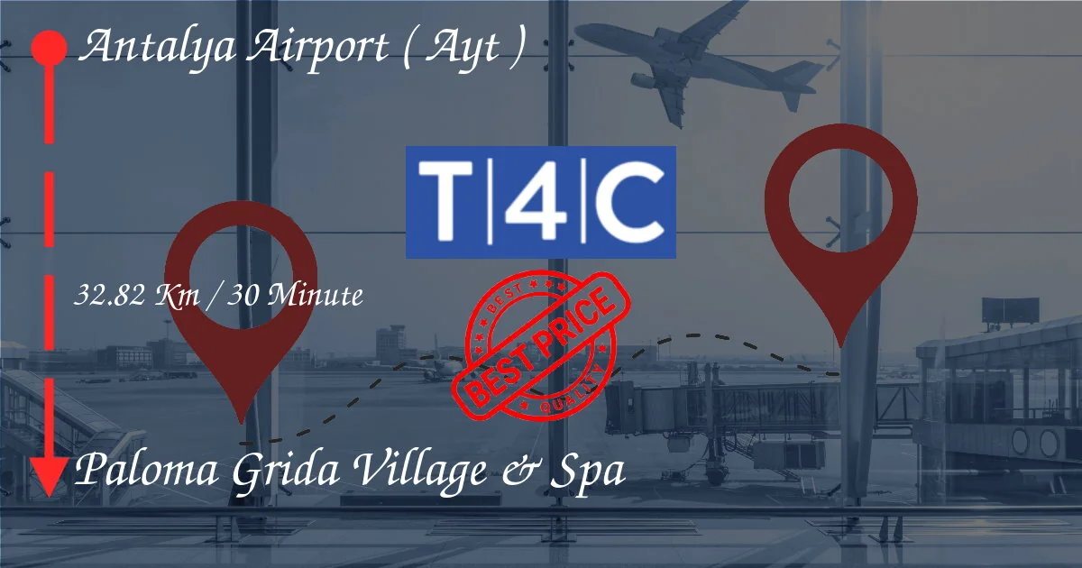 Transfert privé en taxi, minibus ou navette de lAÉROPORT DANTALYA (AYT) au Paloma Grida Village &amp