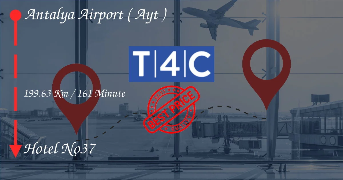 ANTALYA AIRPORT ( AYT ) to Hotel No37 Transfer by Private Taxi, minivan, shuttles