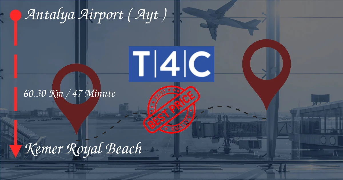 Aeropuerto de Antalya (AYT) al Kemer Royal Beach Treds por taxi privado, minivan, transbordadores