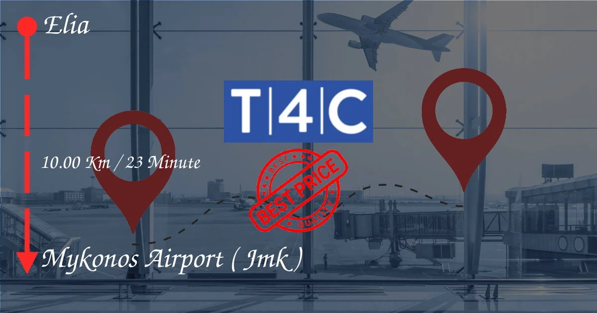 埃利亚到米科诺斯机场(JMK)的接送,乘坐私人出租车、小型面包车、班车