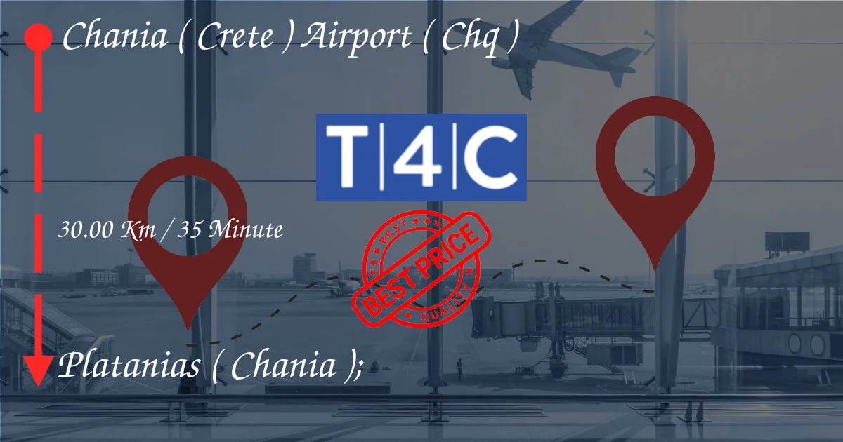 CHANIA(クレタ)空港(CHQ)からプラタニアス(ハニア)まで;プライベートタクシー、ミニバン、シャトルでの移動