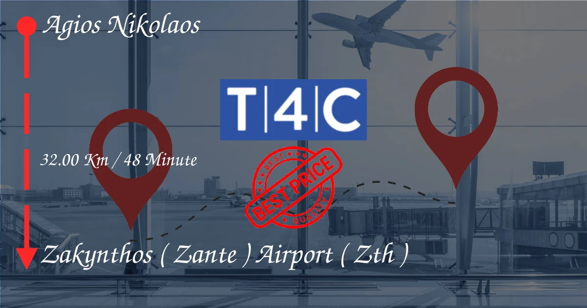 Agios Nikolaos to ZAKYNTHOS ( ZANTE ) AIRPORT ( ZTH ) Transfer by Private Taxi, minivan, shuttles