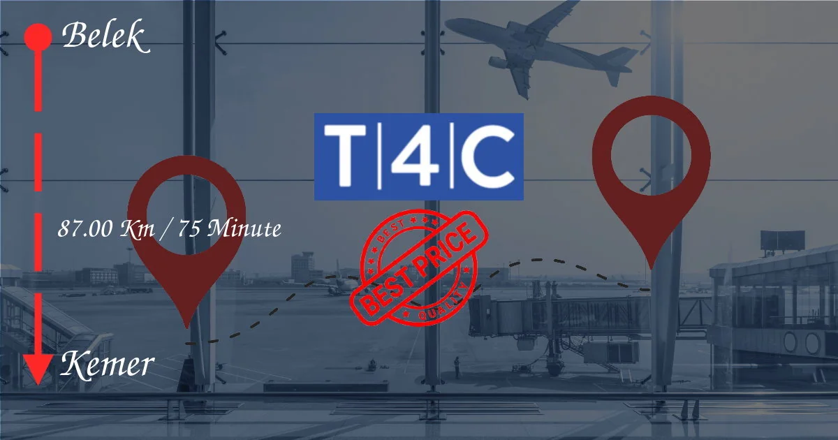 Belek to Kemer Transfer by Private Taxi, minivan, shuttles
