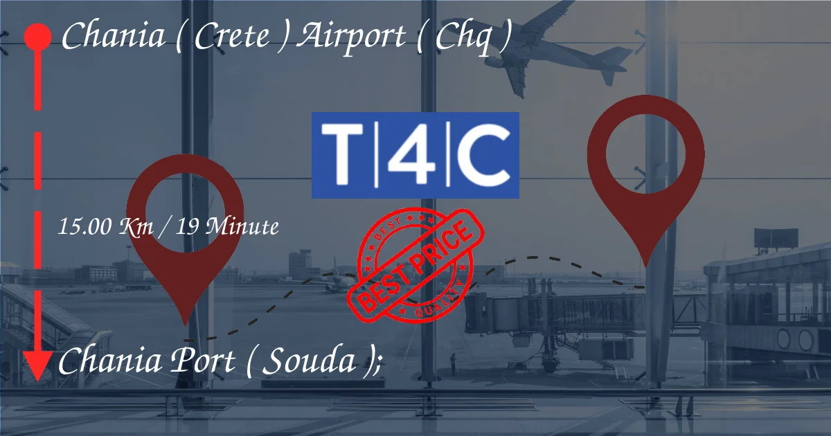 AEROPORTO DI CHANIA (CRETA) (CHQ) a Porto di Chania (Souda); Trasferimento con taxi privato, minivan