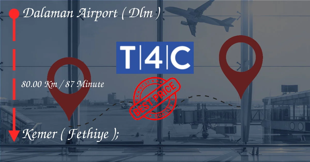 Aéroport de Dalaman (DLM) à Kemer (Fethiye); Transfert par taxi privé, mini-fourgonnette, navette