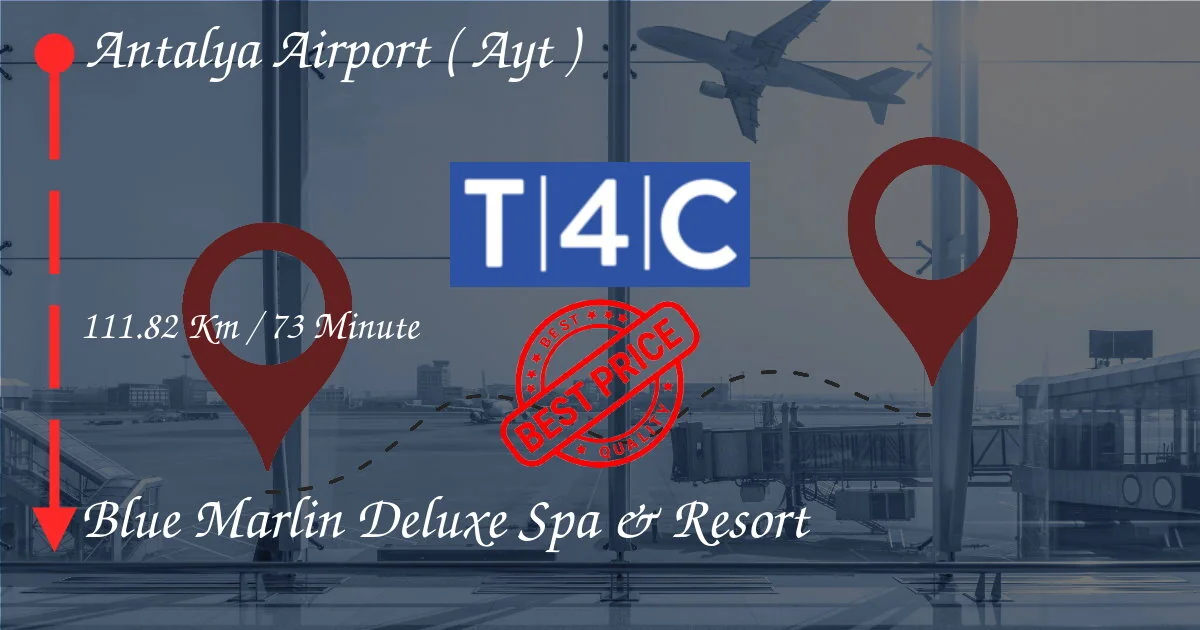 Transfert de laéroport dAntalya (AYT) au Blue Marlin Deluxe Spa &amp; Resort en taxi privé, minibus ou navette
