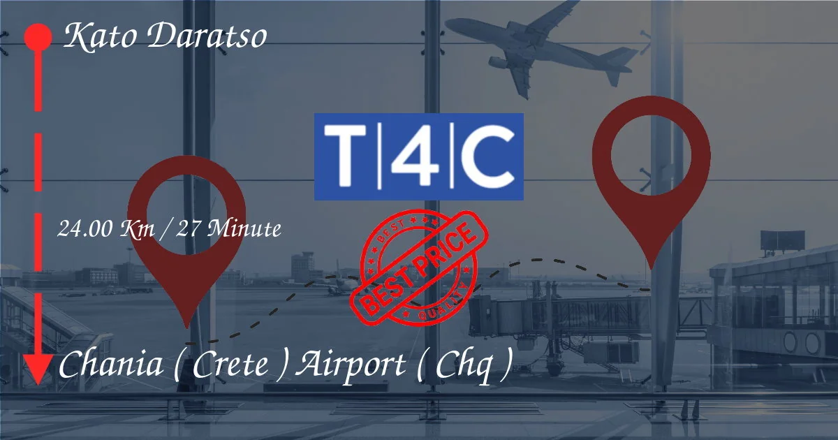 Kato Daratso to CHANIA ( CRETE ) AIRPORT ( CHQ ) Transfer by Private Taxi, minivan, shuttles