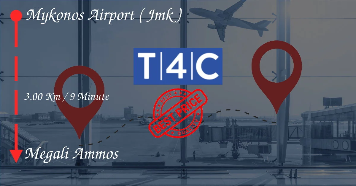 Mykonos Havaalanı (JMK), özel taksi, minivan, mekik tarafından Megali Ammos transferine