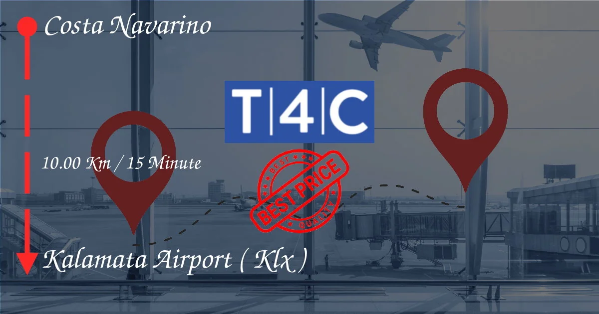 Traslado de Costa Navarino al AEROPUERTO DE KALAMATA ( KLX ) en Taxi Privado, minivan, lanzaderas