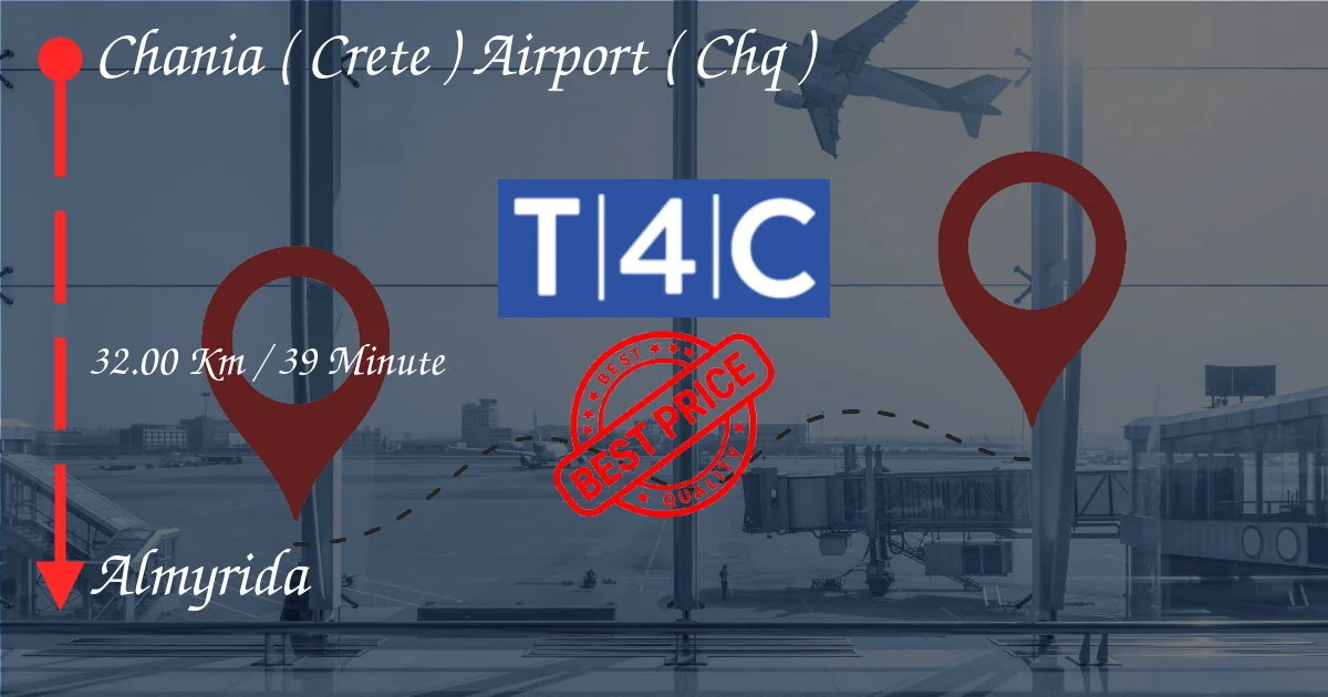 Aéroport de Chania (Crète) (CHQ) à Almyrida Transfert par Taxi privé, mini-fourgonnette, navette