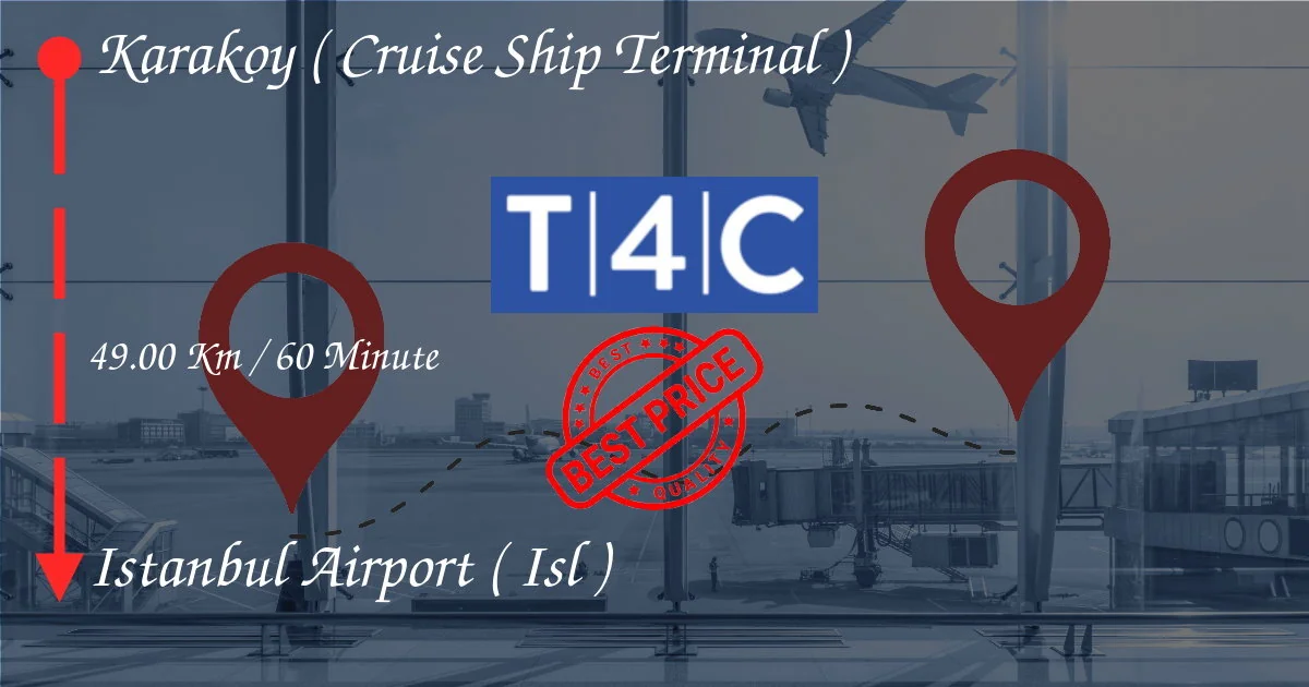 Trasferimento da Karakoy (Terminal della nave da crociera) allAEROPORTO DI ISTANBUL (ISL) con taxi p