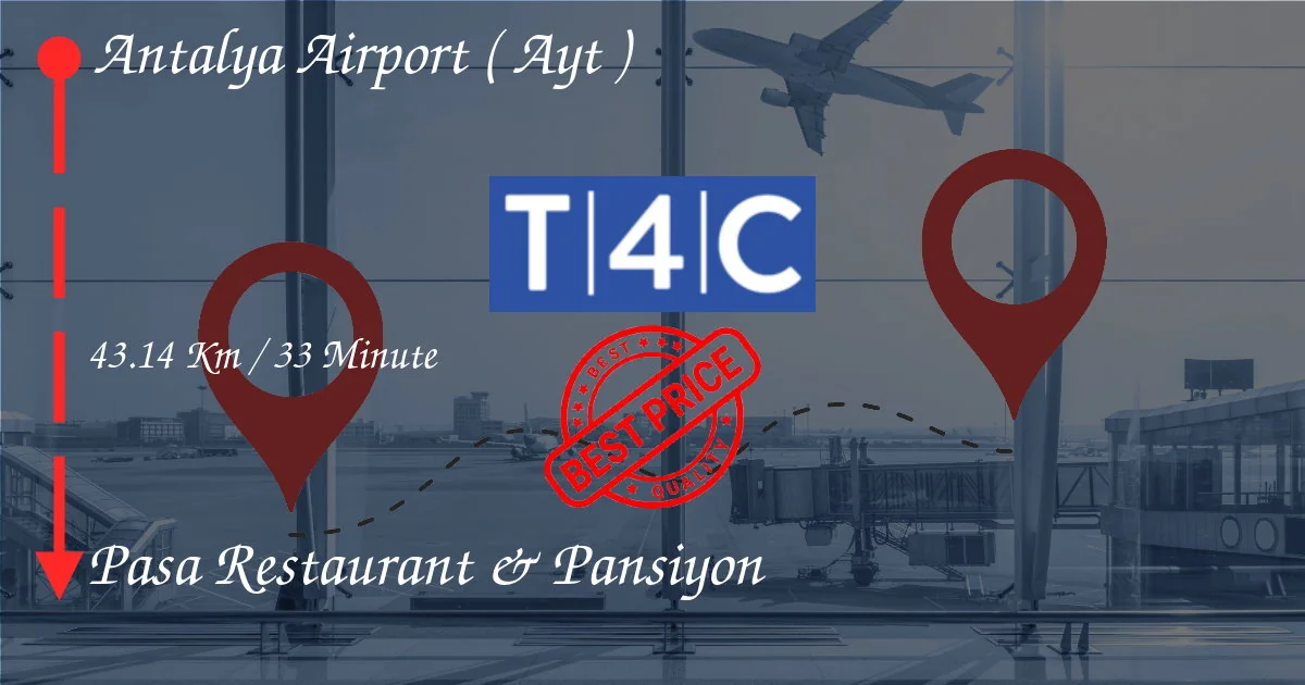 Transfert de laéroport dAntalya (AYT) au Pasa Restaurant &amp; Pansiyon en taxi privé, minivan ou navette
