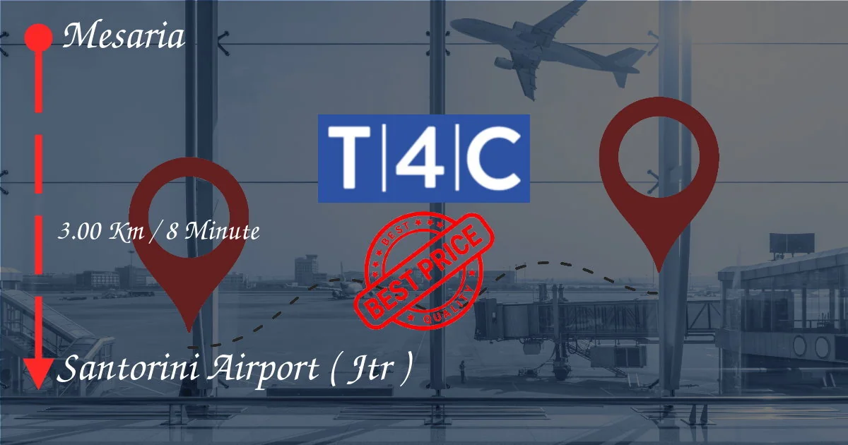 Месария - Аэропорт САНТОРИНИ ( JTR ) Трансфер на частном такси, минивэне, шаттле