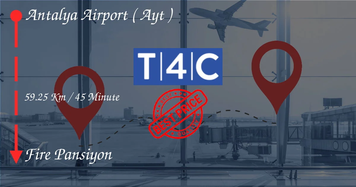Aéroport d'Antalya (AYT) pour tirer le transfert de Pansiyon par un taxi privé, une mini-fourgonnett