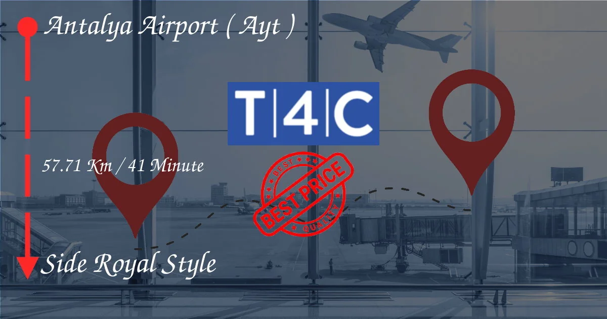Aéroport d'Antalya (AYT) à la partie transfert de style royal par taxi privé, mini-fourgonnette, nav