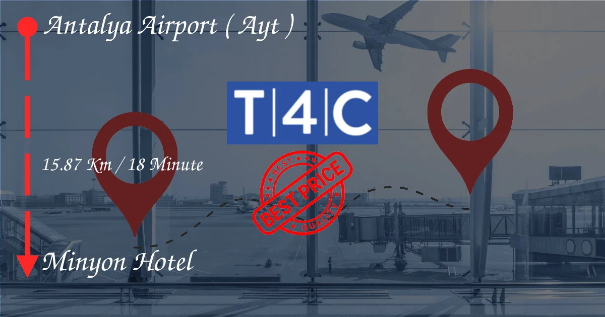 Aéroport d'Antalya (AYT) à Minyon Hotel Transfert par un taxi privé, une mini-fourgonnette, des nave