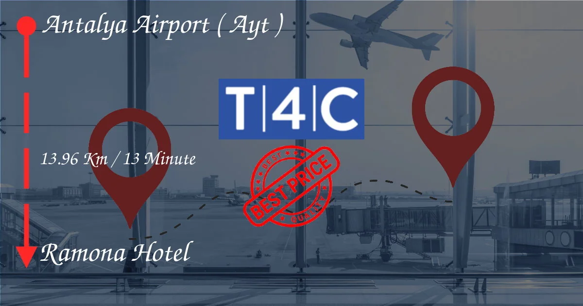 Aéroport d'Antalya (AYT) à Ramona Hotel Transfert par un taxi privé, une mini-fourgonnette, des nave