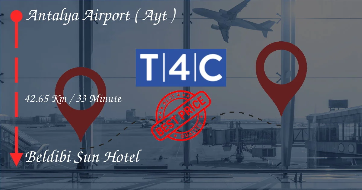 Antalya Havaalanı (AYT) Özel Taksi, Minivan, Servis tarafından Beldibi Sun Hotel Transferi