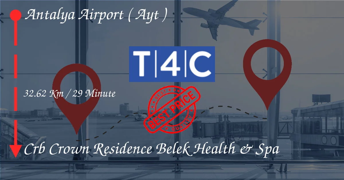 Aéroport d'Antalya (AYT) à la résidence CRB Crown Belek Health & Spa Transfert par Taxi privé, Mini